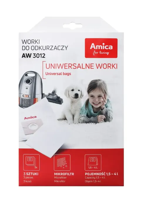 Amica AW3012 Worki do odkurzacza 3 szt + mikrofiltr