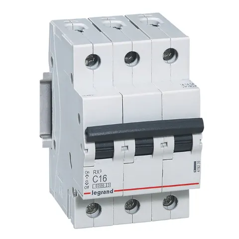 Wyłącznik nadprądowy 3P C 16A 6kA 400VAC, S303 RX3; 419235 LEGRAND