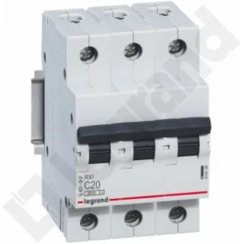 Wyłącznik nadprądowy 3P C 20A 6kA 400VAC S303 RX3; 419236 LEGRAND