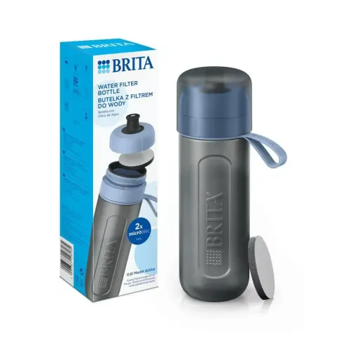 Brita Fill&Go Active 600ml pastelowy niebieski butelka filtrująca (z 2 filtrami MicroDisc)
