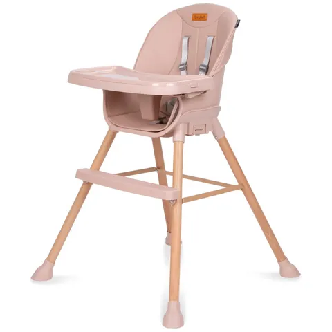 Krzesełko do karmienia drewniane EATAN WOOD 4w1 Pink