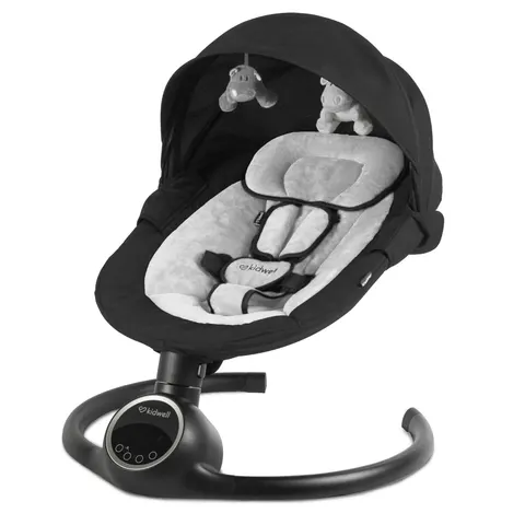 Leżaczek bujaczek elektryczny 2w1 REVE Black/Silver