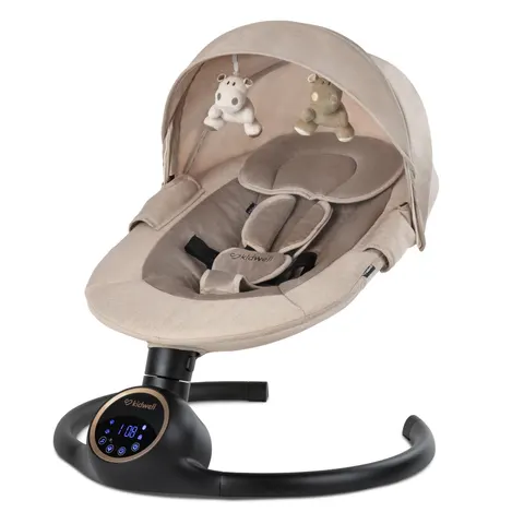 Leżaczek bujaczek elektryczny 2w1 REVE Beige/Gold