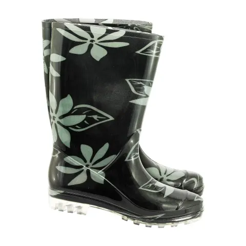 BUTY z PCV REIS czarno-szare damskie (BTDFLOWER BS) — rozm. 36