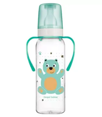 Canpol Babies butelka wąska z uchwytem 250ml CUTE ANIMALS