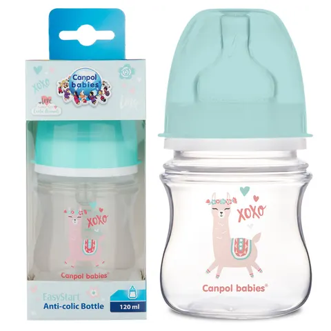 CANPOL BABIES BUTELKA SZEROKA ANTYKOLKOWA 120ml EXOTIC +0m