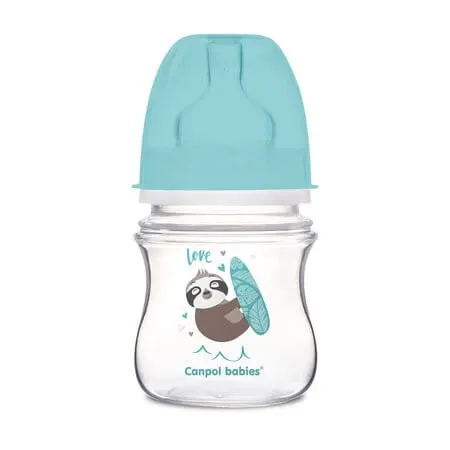 Canpol Babies Butelka Antykolkowa Exotic Animals 120 ml niebieska