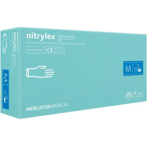 Rękawice Nitrylowe 8% VAT MERCATOR MEDICAL miętowe męskie — rozm. M