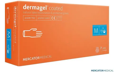 Rękawice Lateksowe 8% VAT MERCATOR MEDICAL kremowe damskie — rozm. XL