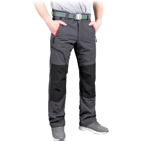 Spodnie ochronne softshellowe do pasa LH-SHELLWORK 2XL SZARO-CZARNO-CZERWONY
