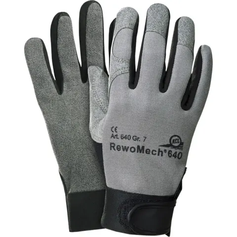Rękawice wzmacniane ochronne KCL-REWO640 11 SZARO-CZARNY