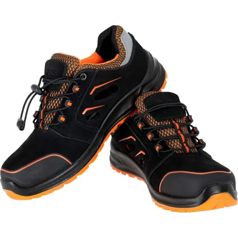 BUTY Bezpieczne REIS czarno-pomarańczowe męskie (BRMANDARIN-S BP) — rozm. 45