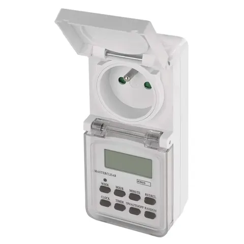 Cyfrowy tygodniowy programator czasowy do gniazda max.16A, zewnętrzny IP44, P5507N, EMOS