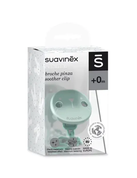 Suavinex klips do smoczka kotek zielony