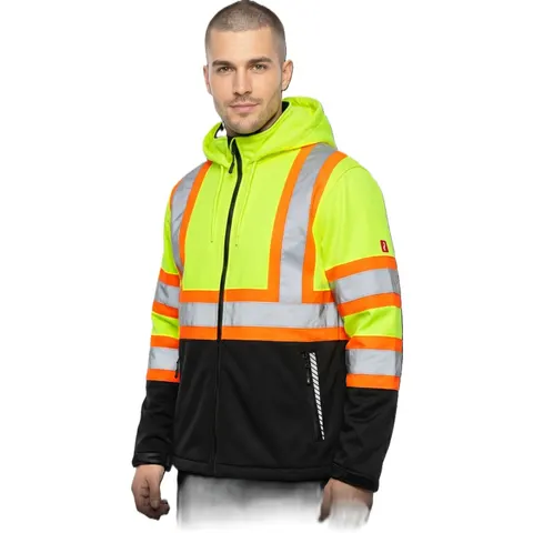 Kurtka Robocza HIWAY Softshell Męska Ostrzegawcza 2XL ŻÓŁTO-CZARNY