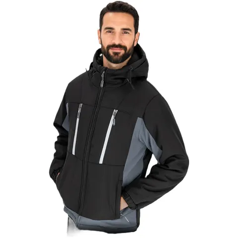 Kurtka Robocza Ocieplana SHELBUZZ Softshell Męska XL CZARNO-SZARY