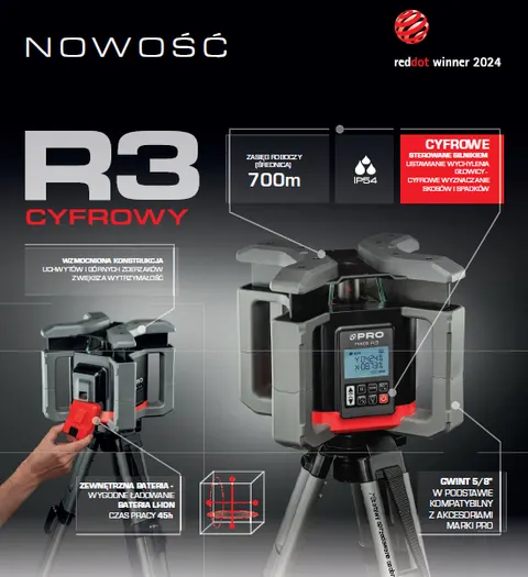 Niwelator laserowy cyfrowy PRO TYXER R3