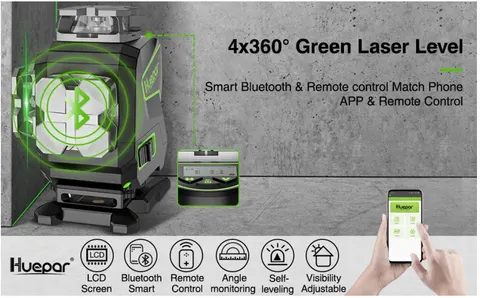 Laser 4D HUEPAR S04DG z Bluetooth i poziomicą +stayw+odbiornik
