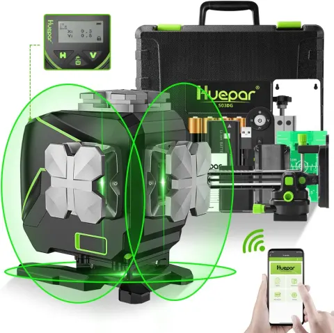 Laser 3D HUEPAR S03DG-DR z Bluetooth i poziomicą
