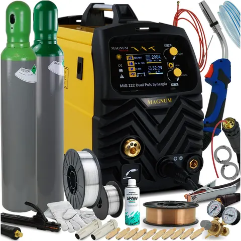 Spawarka MIG 222 DP LCD zestaw aluminium