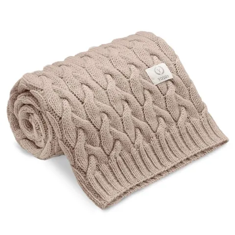 Koc 100% merino wool Warkocz Beżowy