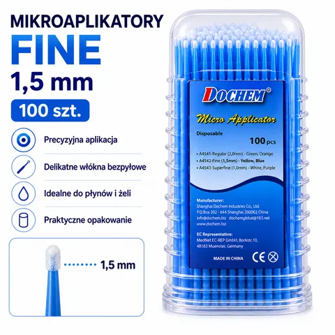 Mikroaplikatory Fine 1,5 mm (op. 100 szt.) niebieskie
