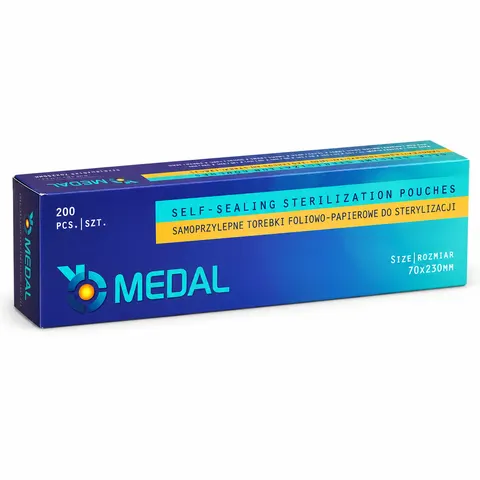 Torebki do sterylizacji 70 × 230 mm 200 szt. MEDAL