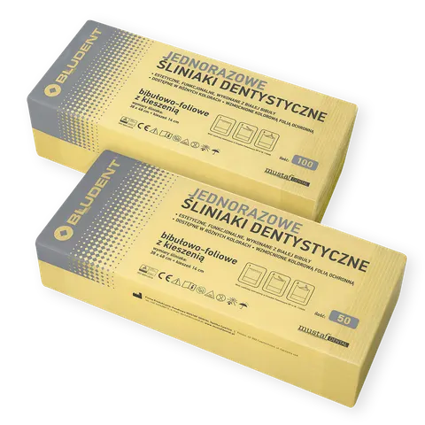 MUSTAF Śliniak dentystyczny 100 szt. Żółty