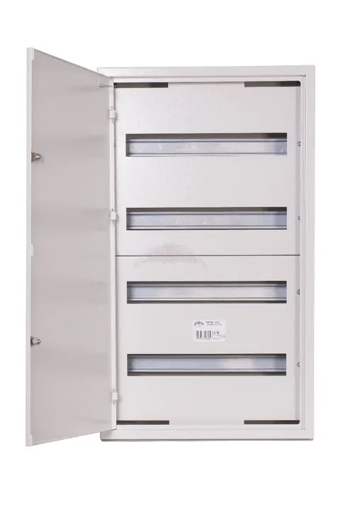 Rozdzielnica modułowa 4X18M natynkowa metalowa 72 moduły IP31 440x755x132 Biała z zamkiem NRPSM 72 4X18 Z; 72-4-18-2, Sabaj