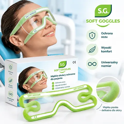 Miękkie okulary ochronne dla pacjenta 10 szt. SOFT GOGGLES