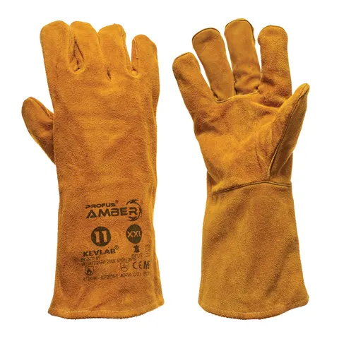 RĘKAWICE SPAWALNICZE SKÓRZANE SP AMBER kevlar
