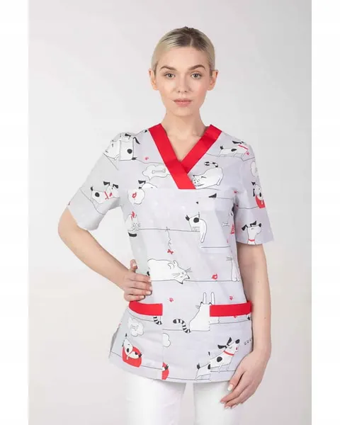 Bluza medyczna we wzorki damska PSY M-074G MARTEX