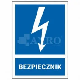 ZNAK BEZPIECZNIK PVC 105x148 19EIA/Q3/P