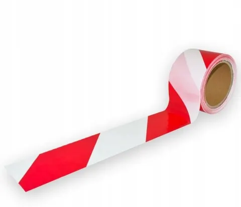 Taśma ostrzegawcza biało-czerwona 100 m / 75 mm