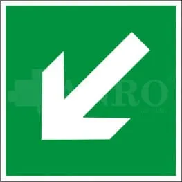 ZNAK KIERUNEK DROGI EWAKUACYJNEJ SKOŚNY 12E/F/PT
