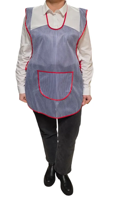 FARTUCH STYLONOWY WIĄZANY DAMSKI APRON GRANAT PASKI
