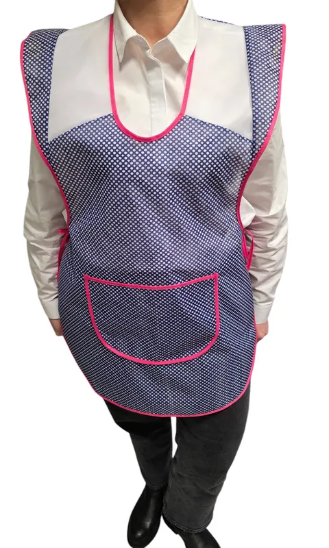FARTUCH STYLONOWY WIĄZANY DAMSKI APRON GRANAT RÓŻ GEOMETRYCZNY