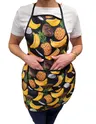 FARTUCH PRZEDNI PLAMOODPORNY APRON CZARNY ANANAS KOKOS BANAN
