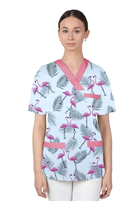 Bluza medyczna damska flamingi M-074G MARTEX
