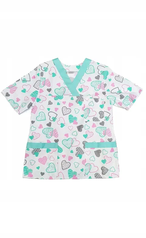Bluza medyczna we wzory damska SERDUSZKA M-074G MARTEX