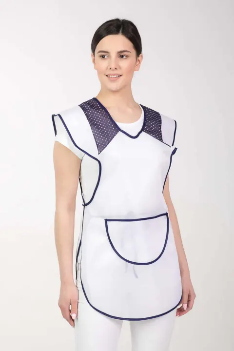 FARTUCH STYLONOWY DAMSKI BIAŁY WIĄZANY M-023