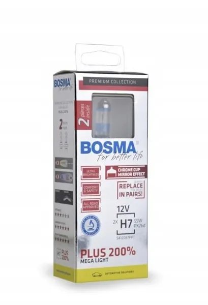 Bosma żarówka H7 12V 55W + 200% 2szt