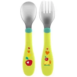 CHICCO SZTUCCE METALOWE ZIELONE 18 M+