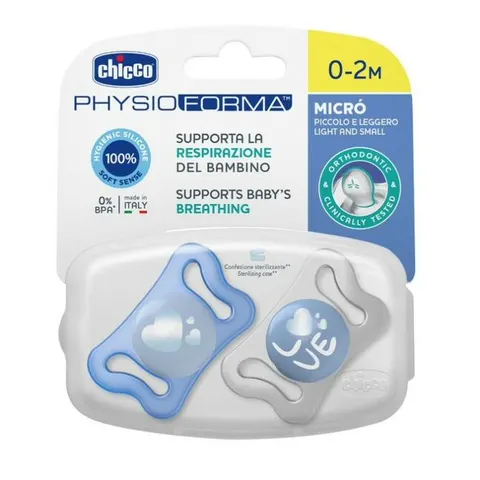 CHICCO SMOCZEK MICRO‘NIEBIESKI SIL 0-2M 2 SZT