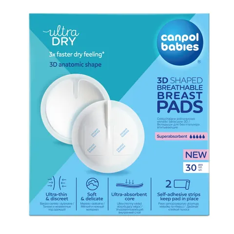 Canpol babies Wkładki laktacyjne oddychające ultrachłonne 3D (30 szt).