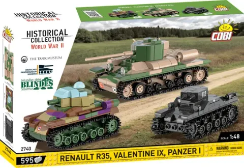 COBI 2740 HISTORICAL COLLECTION Renault R35 - Valentine IX - Panzer I