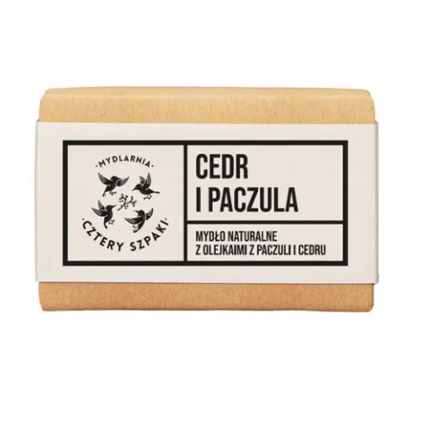 4 SZPAKI Naturalne mydło w kostce Cedr i paczula 110 g