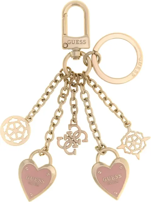 GUESS BRELOCZEK DAMSKI KEYRING ZŁOTY/RÓŻOWY RW7589P6401 RWO
