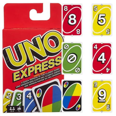 OUTLET! Uno Express Gra Karciana Rodzinna Karty Wersja Podróżna Szybka 7+