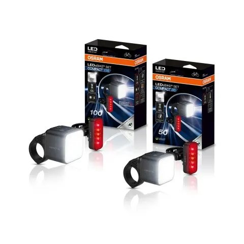 Zestaw lampek rowerowych OSRAM LEDsBIKE COMPACT 50 SET do 50 lx StVZO LEDBL104 SET